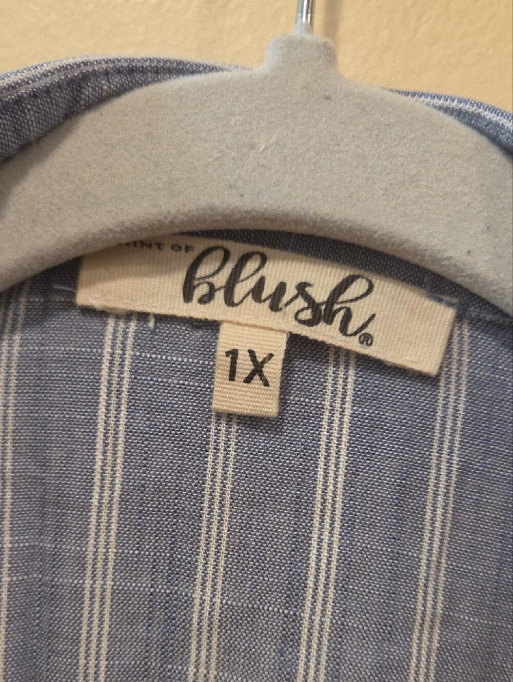 Blush Blue and White Striped Tie-Front Shirt - Picture 7 of 11